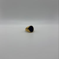 Gold Oval Black Onyx Signet Ring