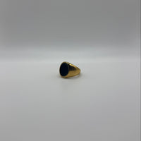 Gold Oval Black Onyx Signet Ring