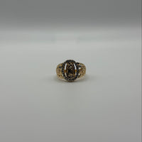 Gold Virgin Mary Crystal Ring