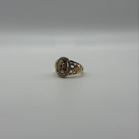 Gold Virgin Mary Crystal Ring