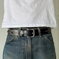 Black Studded Western Belt