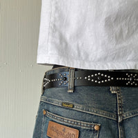 Black Studded Western Belt