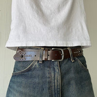 Brown Studded Western Belt