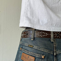 Brown Studded Western Belt
