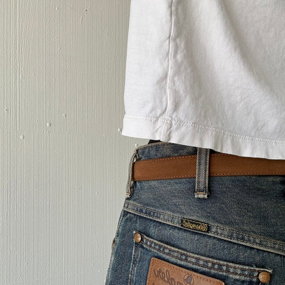 Brown Suede Classic Skinny Belt