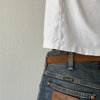 Brown Suede Classic Skinny Belt