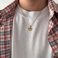 Gold Cherub Angel Pendant Necklace