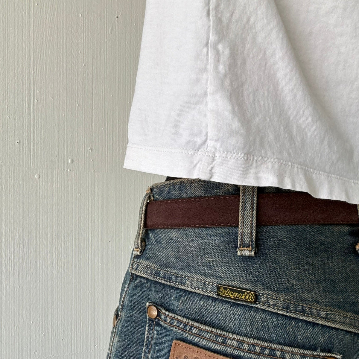 Dark Brown Suede Classic Skinny Belt