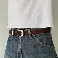Dark Brown Suede Classic Skinny Belt