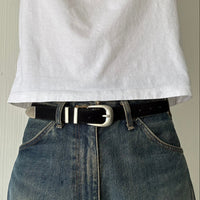 Black Suede Classic Skinny Belt