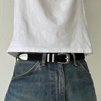 Black Suede Classic Skinny Belt