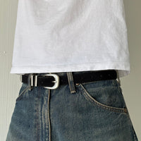 Black Suede Classic Skinny Belt
