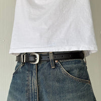 Black Classic Skinny Belt