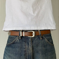 Brown Classic Skinny Belt