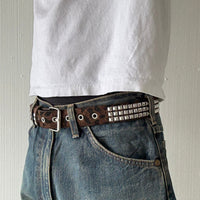 Dark Brown Leopard Print Fur Belt