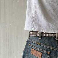 Dark Brown Leopard Print Fur Belt