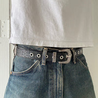 Black Crocodile Print Western Belt