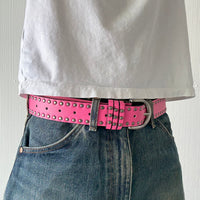 Pink Double Rivet Belt