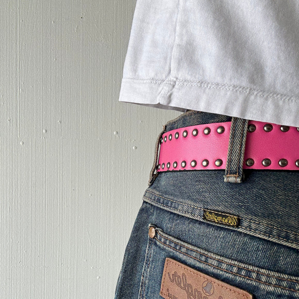 Pink Double Rivet Belt