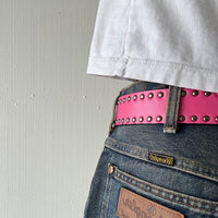 Pink Double Rivet Belt